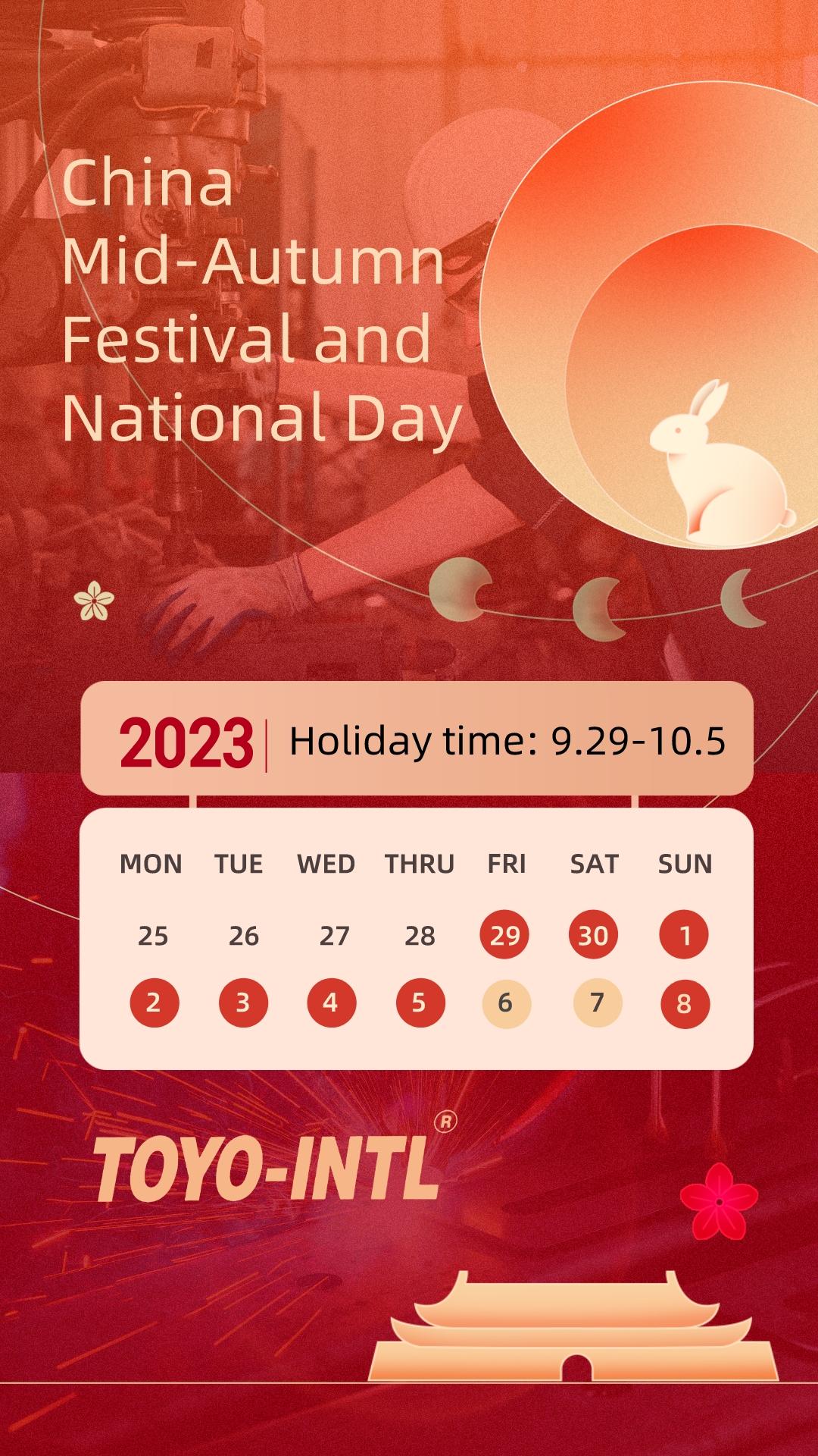 China Mid-Autumn Festival and National Day